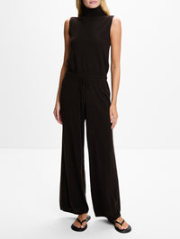 James Wide Leg Pant,LESET,CHOCOLATE,Image 2