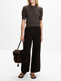 Short Sleeve Journey Top,ÉTERNE,MUSHROOM,Image 2