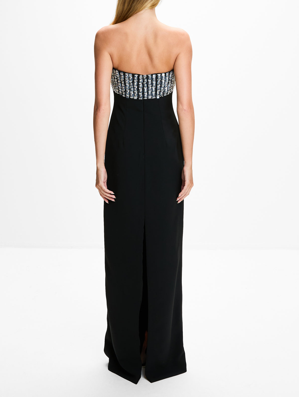 Strapless Sheath Gown,MONIQUE LHUILLIER,NOIR,Image 4