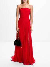 Strapless Draped Bodice Gown,MONIQUE LHUILLIER,SIREN,Image 2
