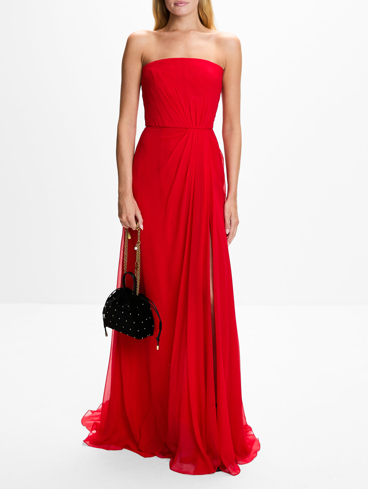 Strapless Draped Bodice Gown,MONIQUE LHUILLIER,SIREN,Image 3