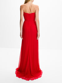Strapless Draped Bodice Gown,MONIQUE LHUILLIER,SIREN,Image 4