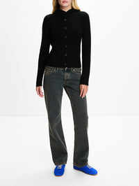 Ribbed Cardigan,R13,BLACK,Image 2