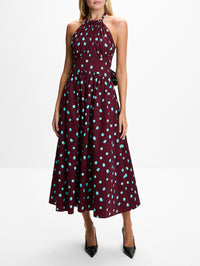 Halter Dress,ROSIE ASSOULIN,MAROON,Image 2