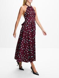 Halter Dress,ROSIE ASSOULIN,MAROON,Image 3