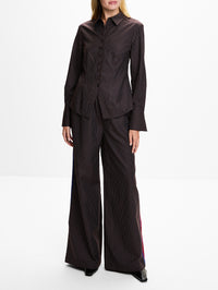 Queen Button Down Top,ROSIE ASSOULIN,ESPRESSO,Image 2