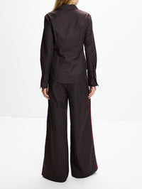 Queen Button Down Top,ROSIE ASSOULIN,ESPRESSO,Image 3