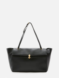Trapeze Leather Tote,SAVETTE,BLACK,Image 1