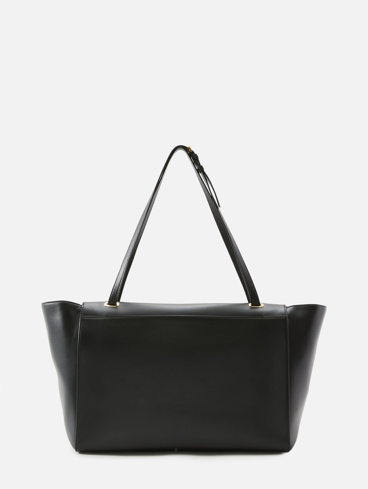 Trapeze Leather Tote,SAVETTE,BLACK,Image 2