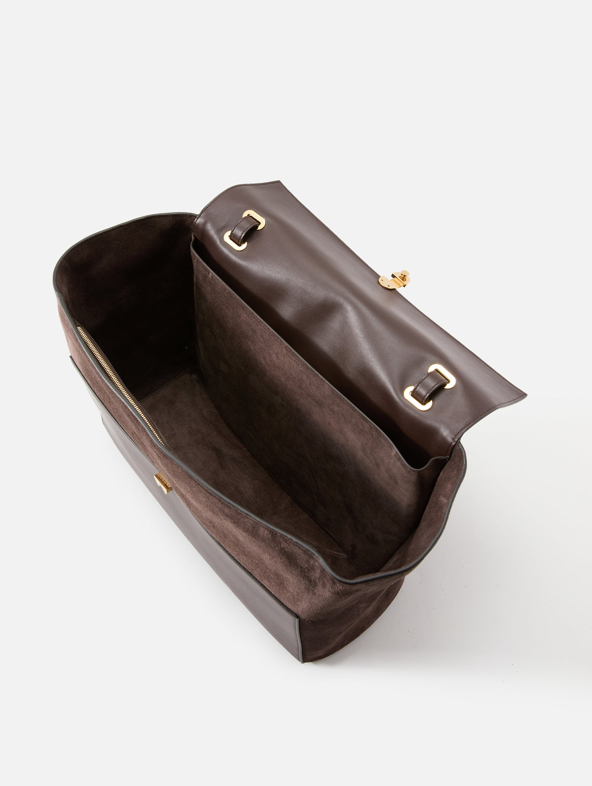Trapeze Leather Tote,SAVETTE,COFFEE,Image 3