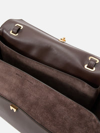 Trapeze Leather Tote,SAVETTE,COFFEE,Image 4