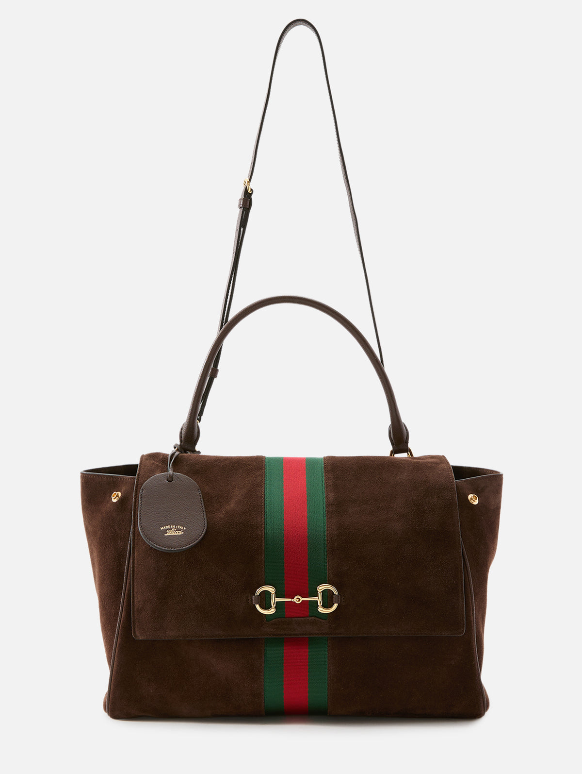 Horsebit Web Top Handle Bag,GUCCI,DARK BROWN,Image 3