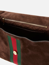 Horsebit Web Top Handle Bag,GUCCI,DARK BROWN,Image 5