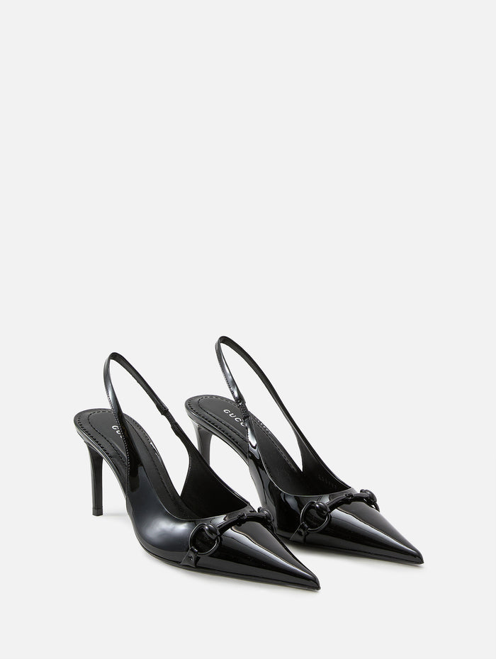 Donna Slingback 80mm,GUCCI,BLACK,Image 1