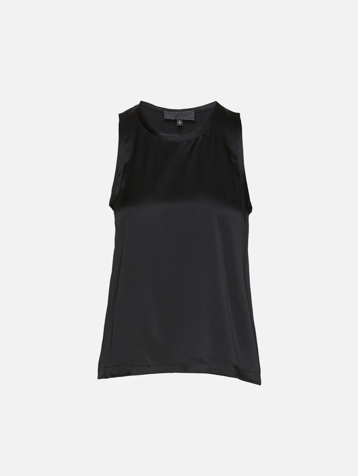 Moka Silk Tank Top,NILI LOTAN,BLACK,Image 1