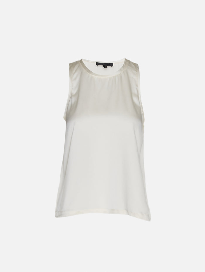 Moka Silk Tank Top,NILI LOTAN,IVORY,Image 1