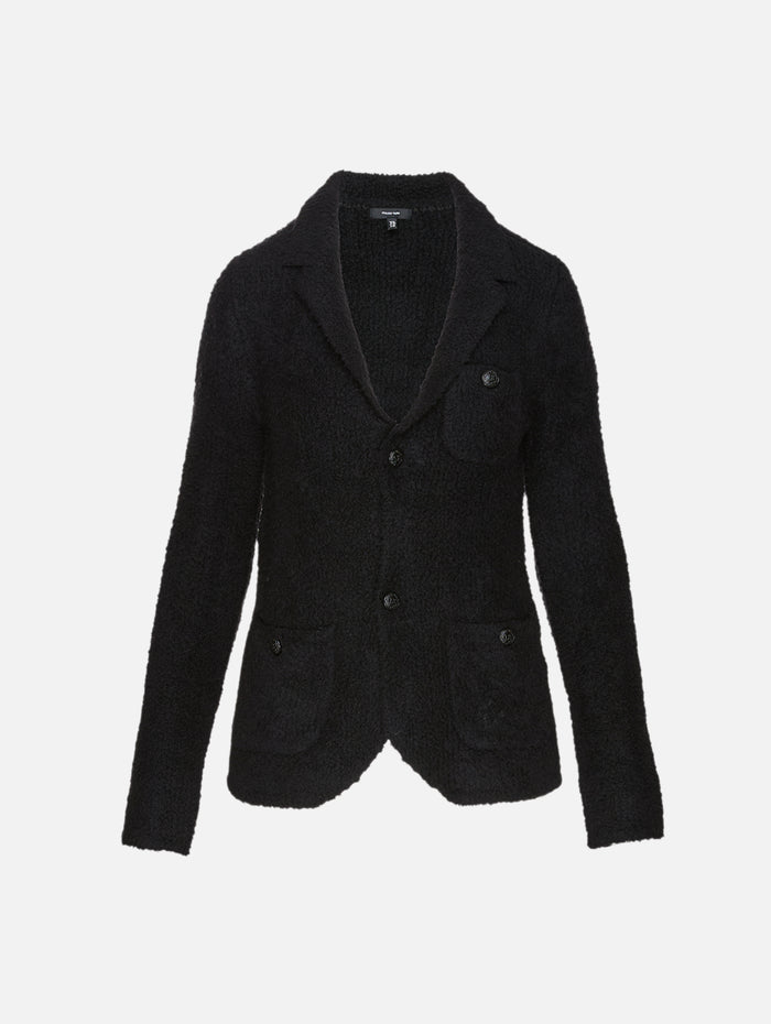 Shrunken Sweater Blazer,R13,BLACK BOUNCLE,Image 1