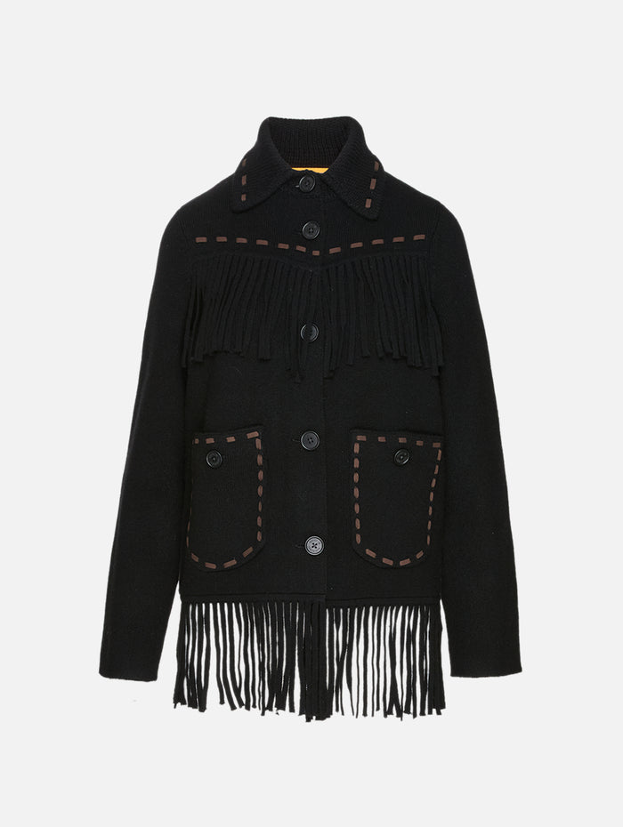 Western Fringe Jacket,GUEST IN RESIDENCE,BLACK,Image 1