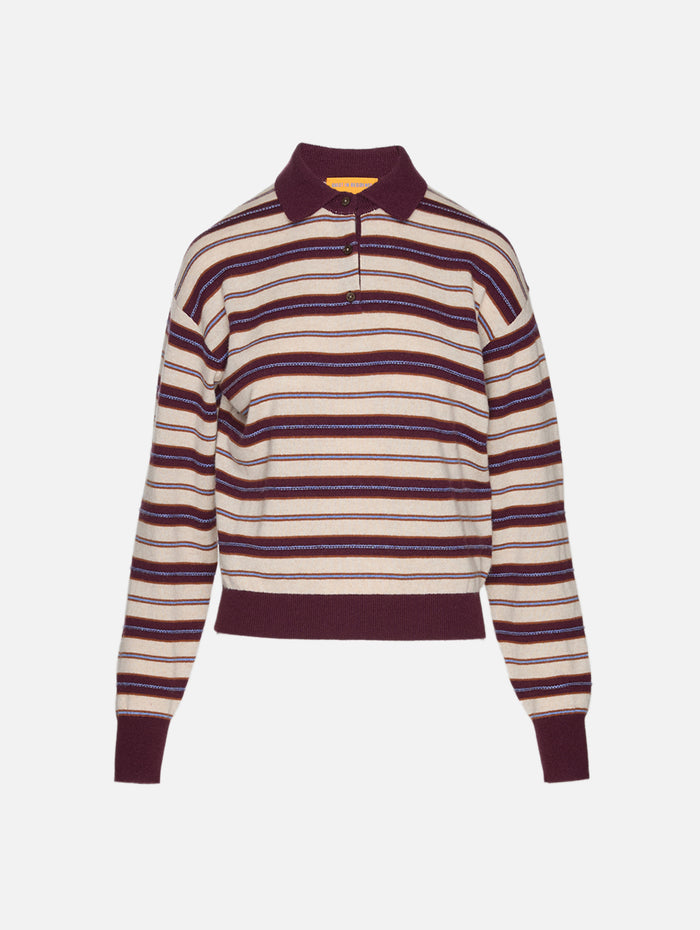 Collegiate Stripe Polo,GUEST IN RESIDENCE,FIG COMBO,Image 1