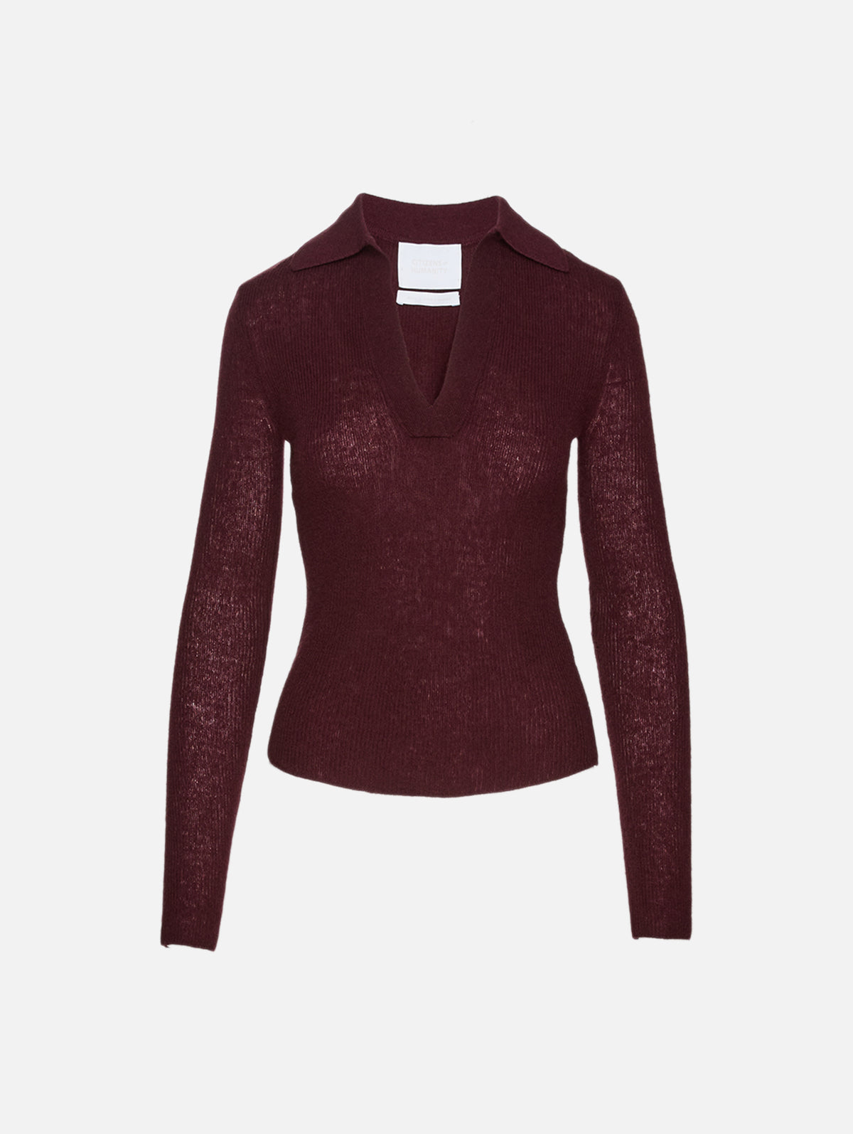 Simone Polo Sweater,CITIZENS OF HUMANITY,BURGUNDY,Image 1