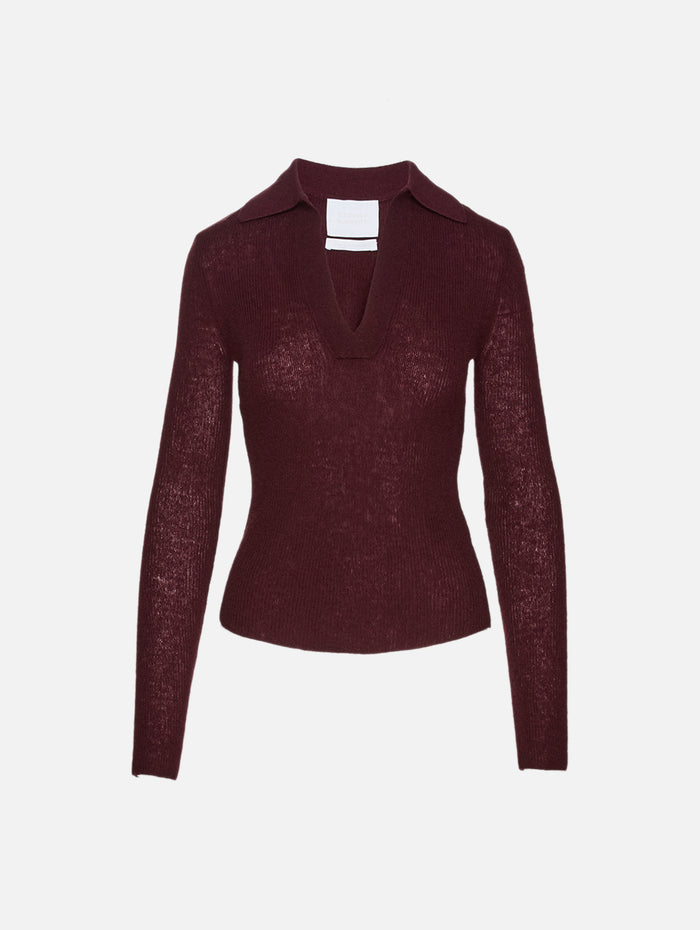 Simone Polo Sweater,CITIZENS OF HUMANITY,BURGUNDY,Image 1