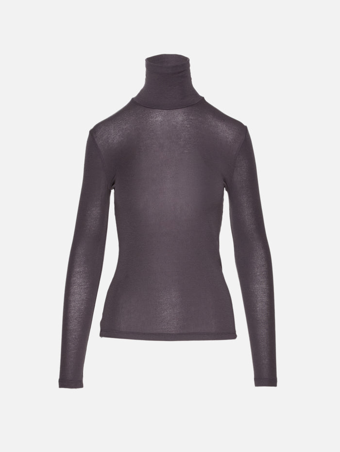 Pascale Turtleneck Top,AGOLDE,RAISIN,Image 1