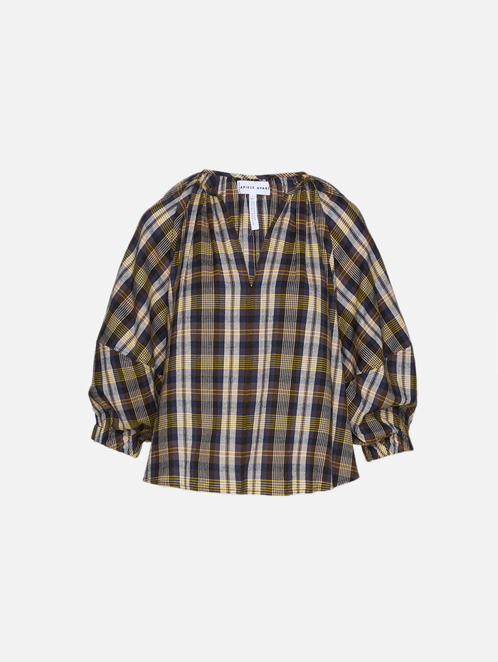 Nele Lantern Sleeve Top,APIECE APART,BASKET WEAVE,Image 1
