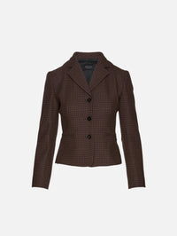 Single Breasted Jacket,GUCCI,DARK BROWN,Image 1