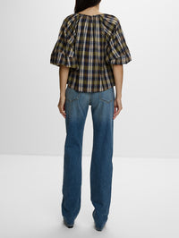 Nele Lantern Sleeve Top,APIECE APART,BASKET WEAVE,Image 3