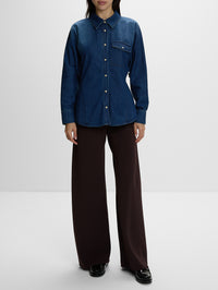 Anni Denim Button Up Top,APIECE APART,BLUEY,Image 2