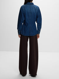 Anni Denim Button Up Top,APIECE APART,BLUEY,Image 3