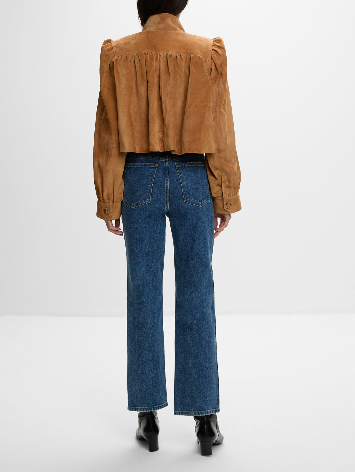 Suede Jacket,CHLOÉ,CREAMY BROWN,Image 3