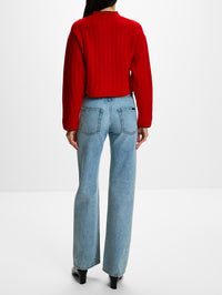Knit Cardigan,CHLOÉ,TULIP RED,Image 3