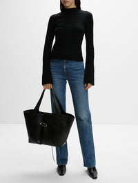 Belted Tote,LIFFNER,BLACK SILVER HARDWARE,Image 2