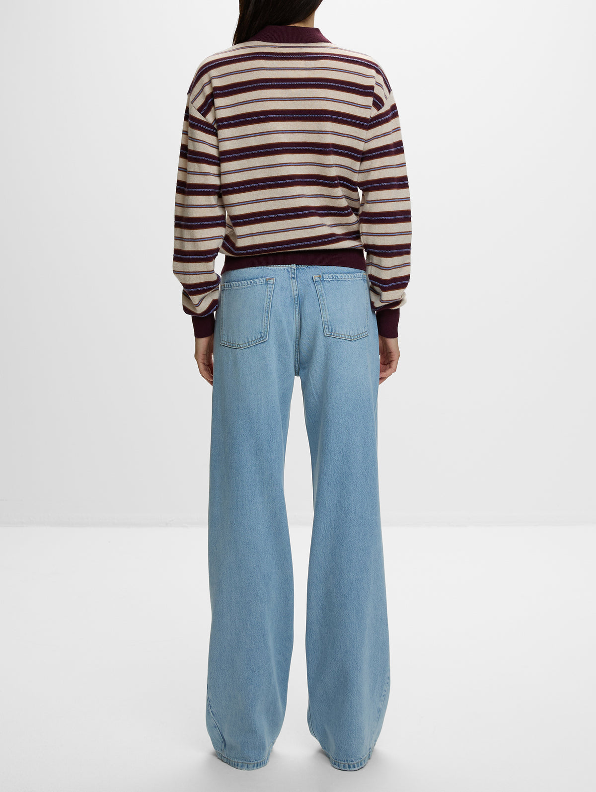 Collegiate Stripe Polo,GUEST IN RESIDENCE,FIG COMBO,Image 3