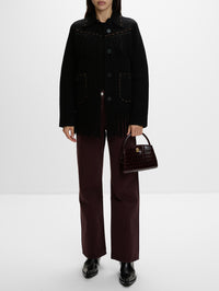 Western Fringe Jacket,GUEST IN RESIDENCE,BLACK,Image 2