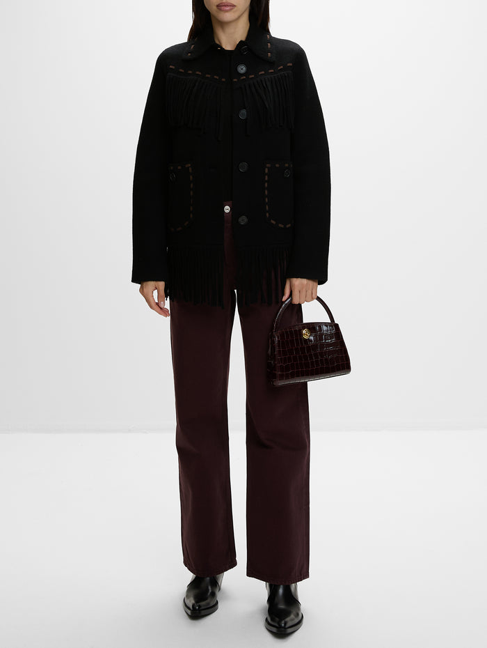 Western Fringe Jacket,GUEST IN RESIDENCE,BLACK,Image 2