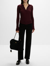 Simone Polo Sweater,CITIZENS OF HUMANITY,BURGUNDY,Image 2