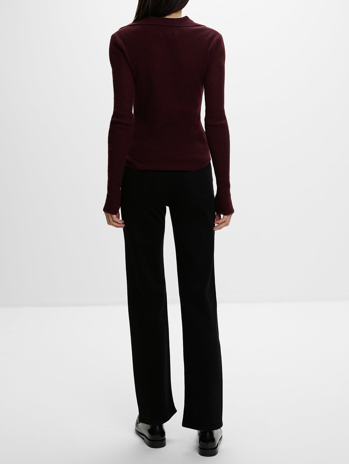 Simone Polo Sweater,CITIZENS OF HUMANITY,BURGUNDY,Image 3