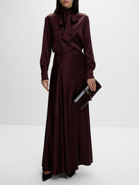 Sienna Skirt,KULSON,BORDEAUX,Image 2