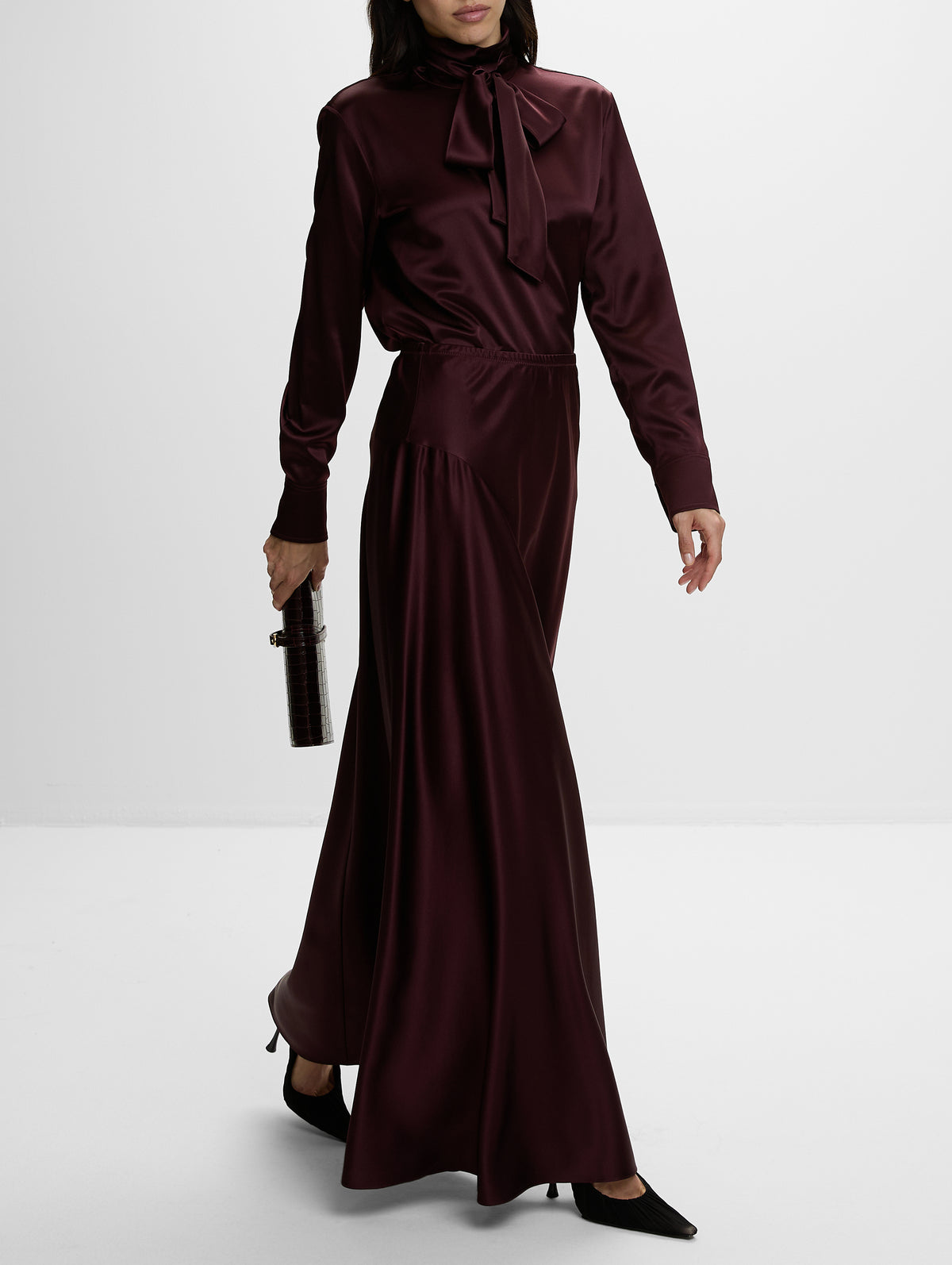 Sienna Skirt,KULSON,BORDEAUX,Image 3