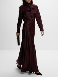 Sienna Skirt,KULSON,BORDEAUX,Image 3