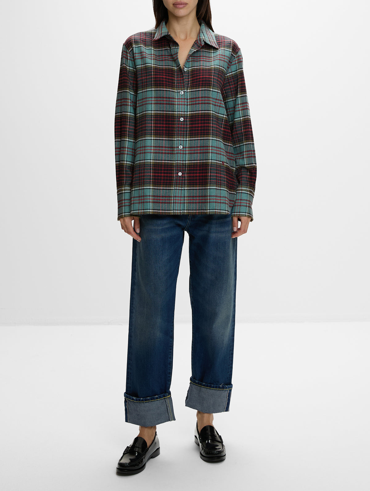 Plaid Jasper Shirt,HIGH SPORT,SAGE RED,Image 2