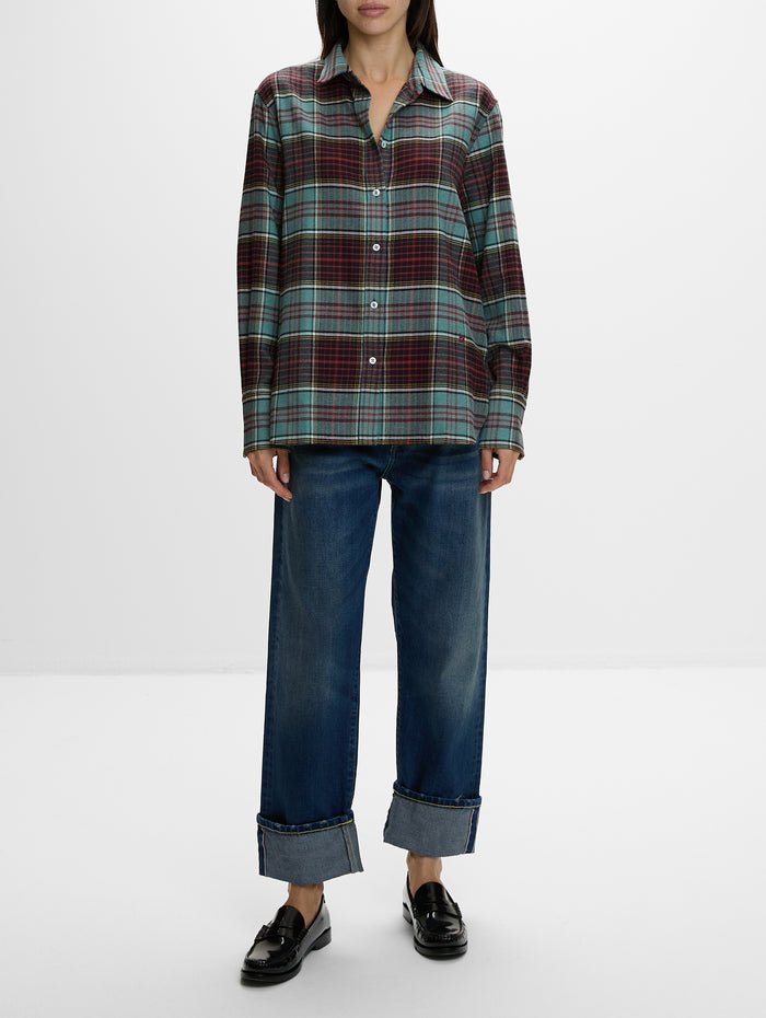 Plaid Jasper Shirt,HIGH SPORT,SAGE RED,Image 1
