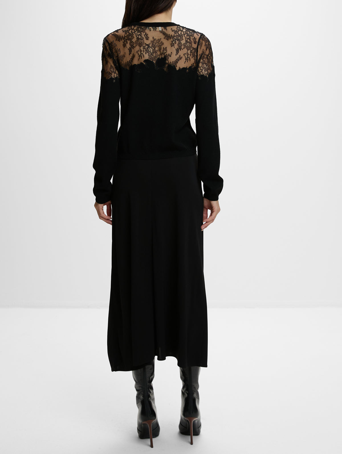 Talia Lace Cardigan,ULLA JOHNSON,NOIR,Image 3