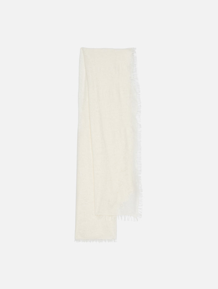 Cashmere Felted Stole,COMMUNITE,CLOUD DANCER,Image 1