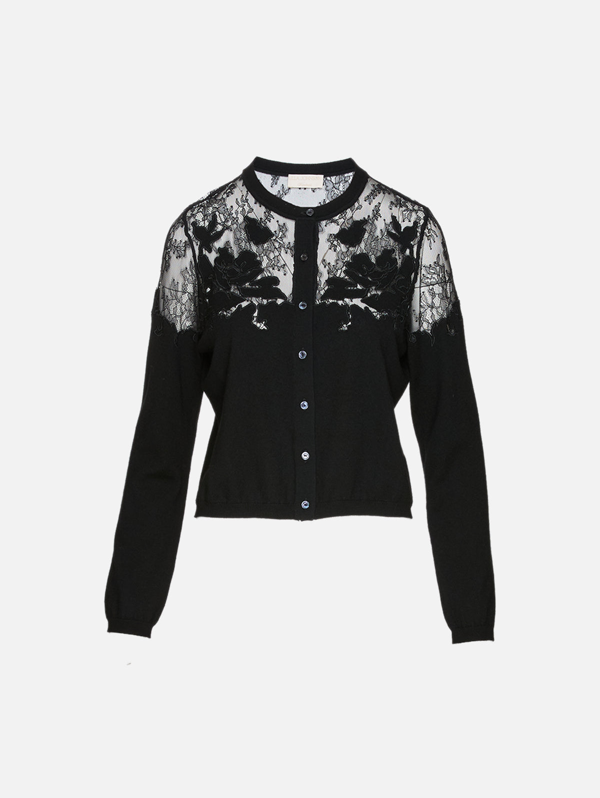 Talia Lace Cardigan,ULLA JOHNSON,NOIR,Image 1