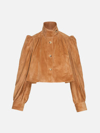 Suede Jacket,CHLOÉ,CREAMY BROWN,Image 1