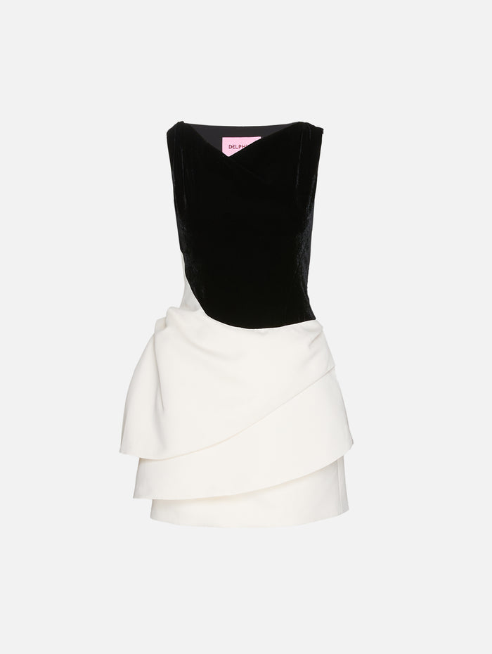Margot Dress,DELPHINE,NOIR/IVORY,Image 1