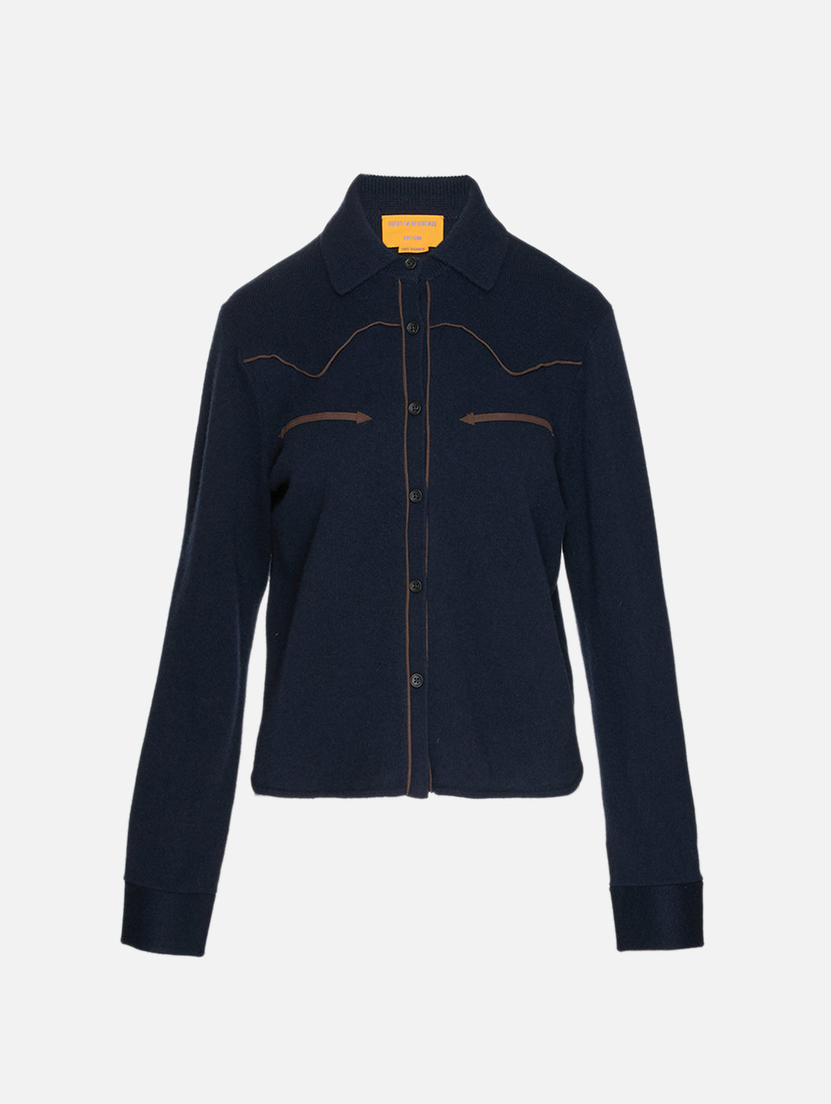 Cropped Western Shirt,GUEST IN RESIDENCE,MIDNIGHT,Image 1